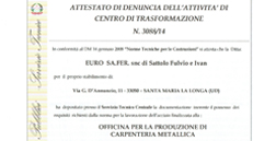 certificazione centro trasformazione Eurosafer